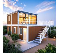Tiny Home Conteneur extensible à 2 étages - avec 1 à 6 chambres, maison modulaire amovible avec cuisine complète et salles de bains | Villa moderne préfabriquée, cabine de vacances