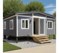 Tiny Home, maison pliable extensible préfabriquée de 12,2 m, entièrement équipée avec chambre à coucher et salle de bain, kit de construction rapide pour adultes