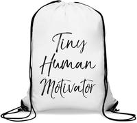 Tiny Human Motivator Sac de gym avec cordon de serrage Blanc