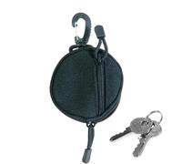 Tiny Key Chain Pouch - Miini Sac à dos Keychain | Chaîne de e poche de poche | Purso de pièces de monnaie en tissu Oxford | Sac à monnaie Miini Nylon Wallet Boys | Portefeuille sport A, Noir Rond
