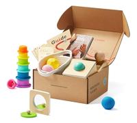 Tiny Land Montessori Jeu Bébés 7-9 Mois Kit Sensoriel - Jouets Éducatifs Bois 5 en 1 avec Boîte Permanence Objet, Balle Sensorielle, Gobelets Empilables, Puzzle Miroir et Livre Tactile