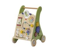 Tiny Love Chariot de Marche en Bois, 2-en-1 Trotteur d'Activités pour Bébé, 12 Activités Interactives, Motricité, Développement Cognitif, Design Naturel Confortable, Dès 18 Mois, Born To Party