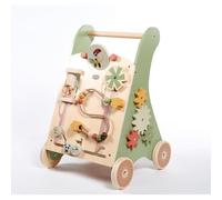 Tiny Love Chariot de Marche en Bois, 2-en-1 trotteur d'activités pour bébé, 12 activités interactives, Motricité, Développement cognitif, Design naturel confortable, Dès 18 mois, Boho Chic