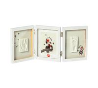 Tiny Love Double Frame Photo, Cadre Personnalisé, Empreinte Main Pied Bebe, Kit Cadre Bebe Argile, Kit Empreinte, Testé Dermatologiquement, Cadeau Naissance, Coffret Tout-en-un, Tiny Creations, White