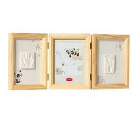 Tiny Love Double Frame Photo, Empreinte Main Pied Bebe, Kit Cadre Bebe Argile,Cadeau Naissance, Tiny Creations, Bois Multicolore