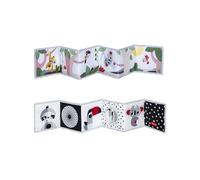 Tiny Love Livre en Tissu Double Face, Livre Bebe, dès la Naissance, Livre Sensoriel Bebe, Noir & Blanc, 7 Activités Ludiques, Favorise l'Éveil des Sens, la Vue et le Jeu à Plat Ventre, Boho Chic