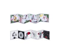 Tiny Love Livre en Tissu Double Face, Livre Bebe, dès la Naissance, Livre Sensoriel Bebe, Noir & Blanc, 7 Activités Ludiques, Favorise l'Éveil des Sens, la Vue et le Jeu à Plat Ventre, Boho Chic