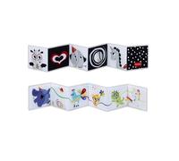 Tiny Love Livre Bébé Recto Verso, 0 mois+, Livre Sensoriel Bébé, Noir et Blanc, 7 Activités Ludiques, Soutient les Sens, Motricité et Vue, Jouet pour le Ventre, Born To Party