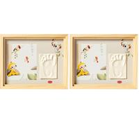 Tiny Love Simple Photo Frame, Empreinte Pied Main Bebe, Kit Argile Photo Bebe, Souvenir Nouveau-né Personnalisé, Testé Dermatologiquement, Cadeau Naissance, Kit Tout-en-un, Tiny Creations, Bois