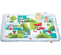 Tiny Love Super Mat, Tapis d'Éveil Bébé XL (150 x 100 cm), 0+ Mois, 9 Activités, Tapis Sensoriel Bébé Doux, Miroir (en Position sur le Ventre), Act. Cache-cache, Anneau de Dentition, Meadow Days