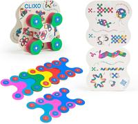 Tiny & Mighty Clixo - Jeu De Construction Magnétique, Flexible, Durable & Imaginatif - 9 Pièces - Dès 4 Ans Bleu TU