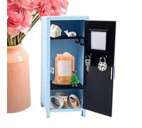 Tiny Mini Locker - Scratch Resistant Organizer Box Mini Metal Locker Storage, Desktop Storage Cabinet with Lock Style Design, for School Home Office Kids Room Bedroom Playroom Dorm Classroom