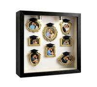 Tiny Museum Frames, Memory Display Silhouette Case | Gold Miniature Museum Of Us Photo Frame Set | for Christmas Graduation Wedding Couple Family Girlfriend