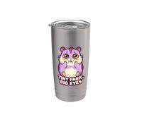 Tiny Panic, Big Eyes Humour Grande Panique Mignon Hamster Drôle Gobelet isotherme en acier inoxydable double paroi