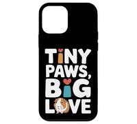 Tiny Paws Big Love Cochon d'Inde Coque pour iPhone 12 Mini