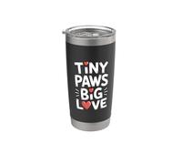 Tiny Paws Big Love Gobelet isotherme en acier inoxydable double paroi
