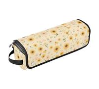 Tiny Peach Tournesols Étui de voyage 2 en 1 pour fer à friser avec tapis en fer à repasser Étui de transport portable pour fer plat, outils chauds et accessoires de soins capillaires, organisateur