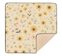 Tiny Peach Tournesols Grand tapis de gym et d'activités pour bébé Non toxique Tapis d'éveil pour bébé tout-petit 127 x 127 cm