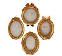 Tiny Photo Frame - 4 Pièces Vintage | Irregular Resin Small Picture Cadres, Decorative Mini Cadres For Table, Home, Workplace, Musée, Gallery, Shelf, Manteau, Entryway, Gift, Keepsake