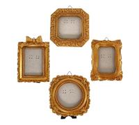 Tiny Photo Frame - 4 Pièces Vintage | Irregular Resin Small Picture Cadres, Decorative Mini Cadres For Table, Home, Workplace, Musée, Gallery, Shelf, Manteau, Entryway, Gift, Keepsake