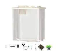 Tiny réservoir d'aquarium - Small Betta Habitat, bol à poisson transparent | Affichage de réservoir de crevettes élégantes, configuration de décoration de fleurs à LED, réservoir d'économie d'espace p