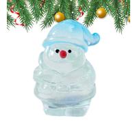 Tiny Santa Claus Figures, Glow In The Dark Clear Resin Miniatures, Christmas Figurines for Fairy Garden Decorations Holiday Tabletop Displays Mantel Scenes Home Décor and Winter Seasonal Arrangements