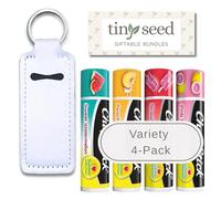 TINY SEED Chapstick I Love Summer Collection Lot de 4 bâtonnets à chapstick Ice Pop, limonade rose, pêches et crème, pastèque sucrée, édition limitée par Chapstick I Love Summer Collection Comprend un