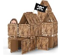 Tiny Thinkers Jeu de Construction de Fort XXL - Carton - Robuste et écologique - Kit de Construction pour Enfants - Jeu de Construction de cabane pour Tente, château ou Refuge (126 Pièces)