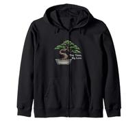 Tiny Trees Big Love Bonsai Tree Plant Lover Art Sweat à Capuche