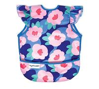 Tiny Twinkle Bavoirs Bébé Anti-Salissures - Tablier Étanche pour Diversification Menée par Bébé - 100% Polyester Recy avoirs Tout-Petit Lavables en Machine (Motif Floral Bleu, Grand 2-4 ans)