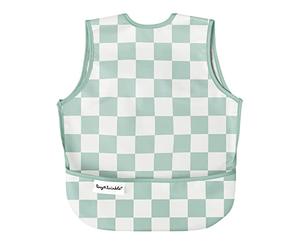 Tiny Twinkle Bavoirs Bébé Anti-Salissures - Tablier Étanche pour Diversification Menée par Bébé - 100% Polyester Recy avoirs Tout-Petit Lavables en Machine (Vert à carreaux, Petit 6-24 mois)