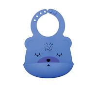 Tiny Twinkle SB-B-BL Bavoir design animaux du Bosque en silicone alimentaire Indigo Bear - 80 g
