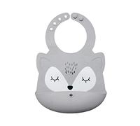 Tiny Twinkle SB-F-GR Bavoir design animaux du bois en silicone alimentaire Gris 80 g