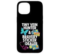 Tiny Vein Hunter Bravery Sticker Dealer Pediatric Nurse Coque pour iPhone 15