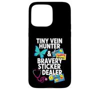 Tiny Vein Hunter Bravery Sticker Dealer Pediatric Nurse Coque pour iPhone 15 Pro Max
