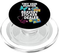 Tiny Vein Hunter Bravery Sticker Dealer Pediatric Nurse PopSockets PopGrip pour MagSafe