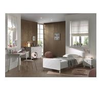 TINY WHITE - Chambre Complète 90x200cm + Bureau - VIPACK Blanc G