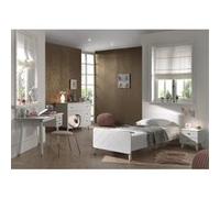 TINY WHITE - Chambre Complète 90x200cm + Bureau - VIPACK Blanc G