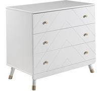 TINY WHITE - Commode 3 Tiroirs Motif Graphique - Altobuy Blanc