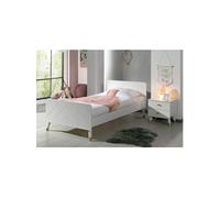 TINY WHITE - Pack Lit 90x200cm + Chevet 2 Tiroirs Blanc -