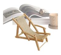 Tiny Wood Clairs Seat - Miniature Beach Lounge Model, Doll House Prop | Petite Pièce De Décoration D'affichage Bureau, Meubles Chambre pour Les Adolescents Étagère À