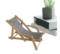 Tiny Wood Clairs Seat - Miniature Beach Lounge Model, Doll House Prop | Petite Pièce De Décoration D'affichage Bureau, Meubles Chambre pour Les Adolescents Étagère À