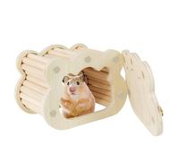 Tiny Wooden House en forme de nuage - Jolie cabane de rongeurs miniature | Habitat pour animaux de compagnie en bois fait à la main pour souris naines hamsters gerbilles, décoration de petite maison