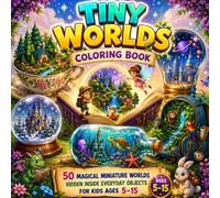 Tiny Worlds Coloring Book: 50 Magical Miniature Worlds Hidden Inside Everyday Objects for Kids Ages 5-15