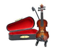 Tiny Worlds Petit violon d'urgence, modèle miniature d'instrument en bois, mini instrument de musique créatif pour homme et femme, mini violon pour maison de poupée, décoration de bureau