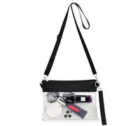 TINYAT Sac à bandoulière transparent approuvé par les stades pour femmes, sac à main à bandoulière PVC pour concert, événements sportifs, transparent