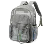 TINYAT Sac à dos en maille pour femmes et hommes robuste sacs transparents sac à dos de plage en maille transparente pour voyage gym natation, M