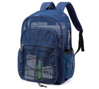 TINYAT Sac à dos en maille transparente pour homme et femme - Robuste - Pour la plage, le voyage, la gym, la natation, Bleu/8010