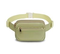 TINYAT Sac Banane pour Femme avec 3 Poches à Fermeture éclair et Sangle réglable imperméable en polyuréthane, Vert/2064