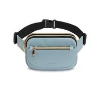 TINYAT Sac Banane pour Femme avec 3 Poches à Fermeture éclair et Sangle réglable imperméable en polyuréthane, Bleu/2064